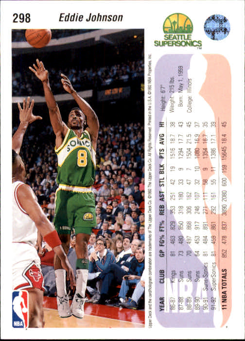 thumbnail 197  - 1992-93 Upper Deck Basketball (Cards 201-400) (Pick Your Cards)