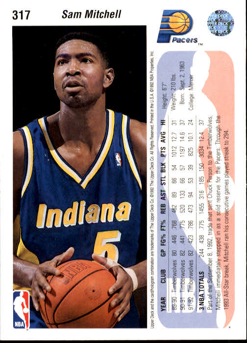 thumbnail 233  - 1992-93 Upper Deck Basketball (Cards 201-400) (Pick Your Cards)