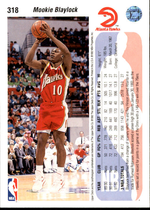 thumbnail 143  - 1992/1993 Upper Deck Basketball Part 2 Main Set Card #248 to #497