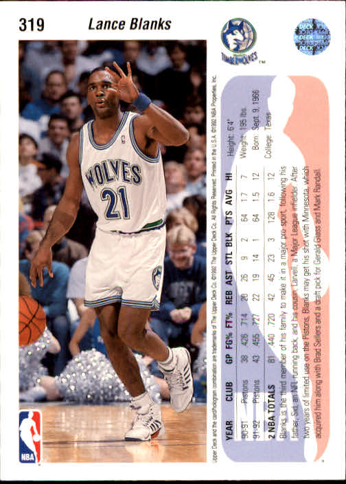 thumbnail 145  - 1992/1993 Upper Deck Basketball Part 2 Main Set Card #248 to #497