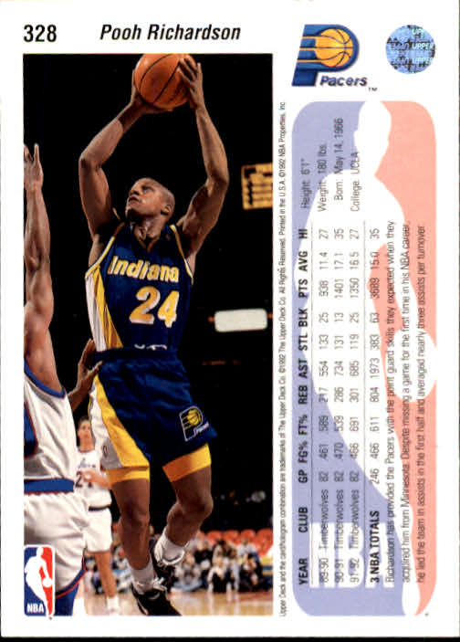 thumbnail 255  - 1992-93 Upper Deck Basketball (Cards 201-400) (Pick Your Cards)