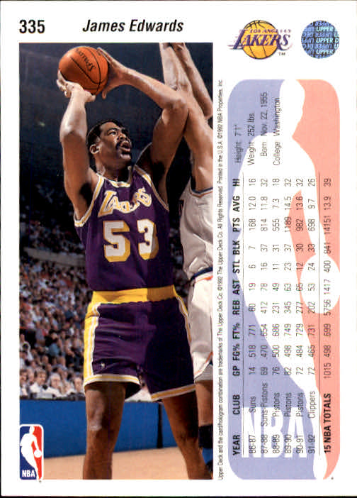 thumbnail 269  - 1992-93 Upper Deck Basketball (Cards 201-400) (Pick Your Cards)