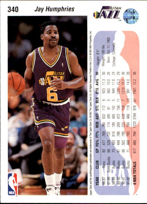 thumbnail 187  - 1992/1993 Upper Deck Basketball Part 2 Main Set Card #248 to #497