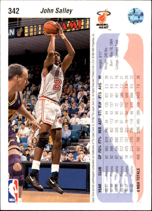 thumbnail 191  - 1992/1993 Upper Deck Basketball Part 2 Main Set Card #248 to #497