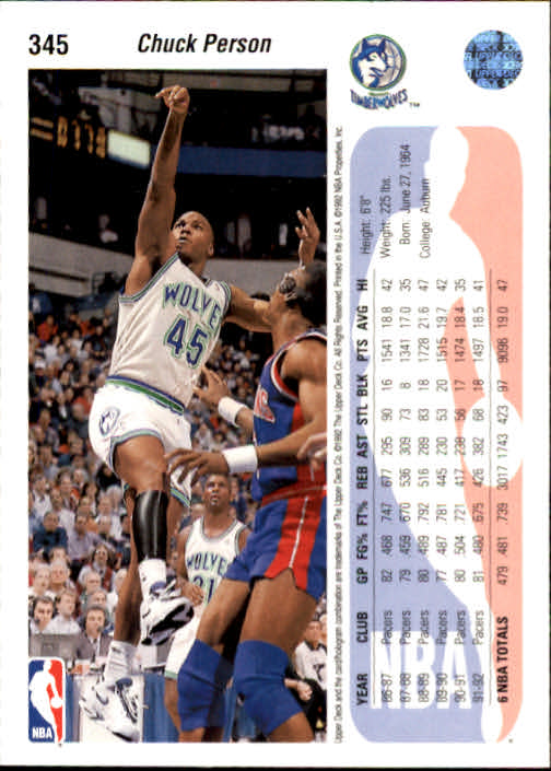 thumbnail 289  - 1992-93 Upper Deck Basketball (Cards 201-400) (Pick Your Cards)