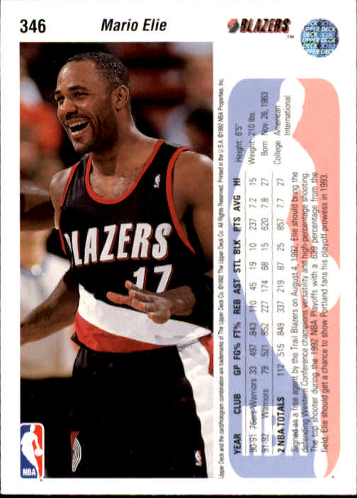 thumbnail 291  - 1992-93 Upper Deck Basketball (Cards 201-400) (Pick Your Cards)