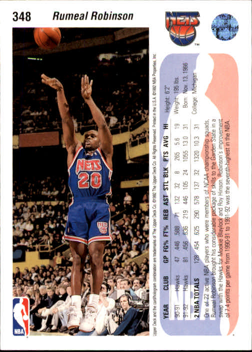 thumbnail 295  - 1992-93 Upper Deck Basketball (Cards 201-400) (Pick Your Cards)