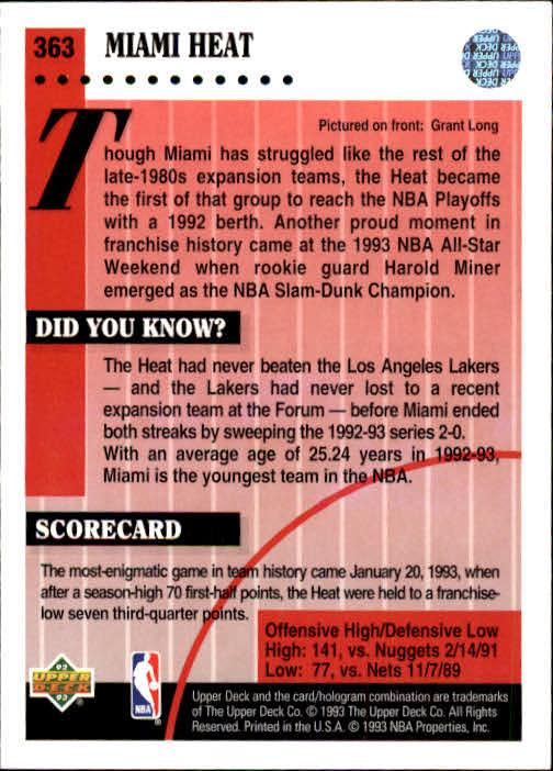 thumbnail 233  - 1992/1993 Upper Deck Basketball Part 2 Main Set Card #248 to #497