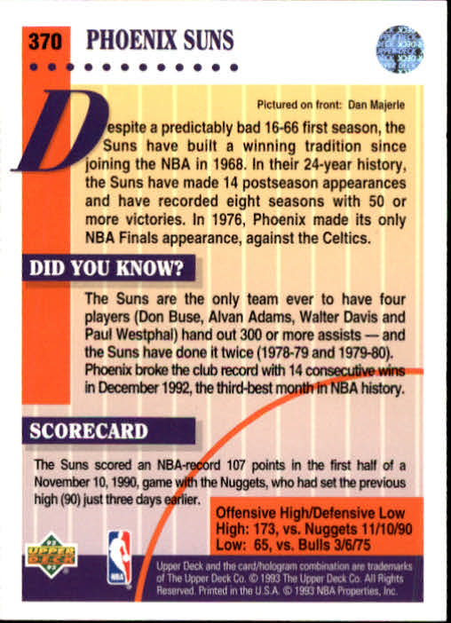 thumbnail 247  - 1992/1993 Upper Deck Basketball Part 2 Main Set Card #248 to #497