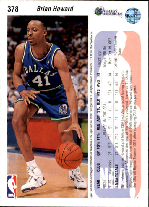 thumbnail 263  - 1992/1993 Upper Deck Basketball Part 2 Main Set Card #248 to #497