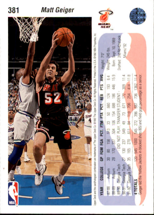 thumbnail 269  - 1992/1993 Upper Deck Basketball Part 2 Main Set Card #248 to #497