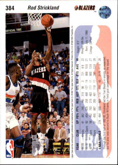 thumbnail 275  - 1992/1993 Upper Deck Basketball Part 2 Main Set Card #248 to #497