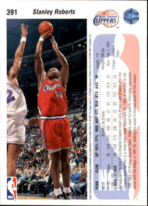 thumbnail 381  - 1992-93 Upper Deck Basketball (Cards 201-400) (Pick Your Cards)