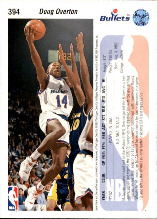 thumbnail 295  - 1992/1993 Upper Deck Basketball Part 2 Main Set Card #248 to #497