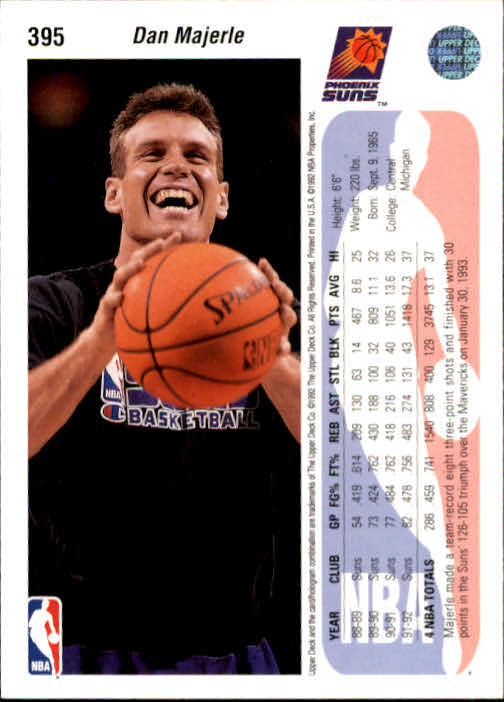 thumbnail 297  - 1992/1993 Upper Deck Basketball Part 2 Main Set Card #248 to #497