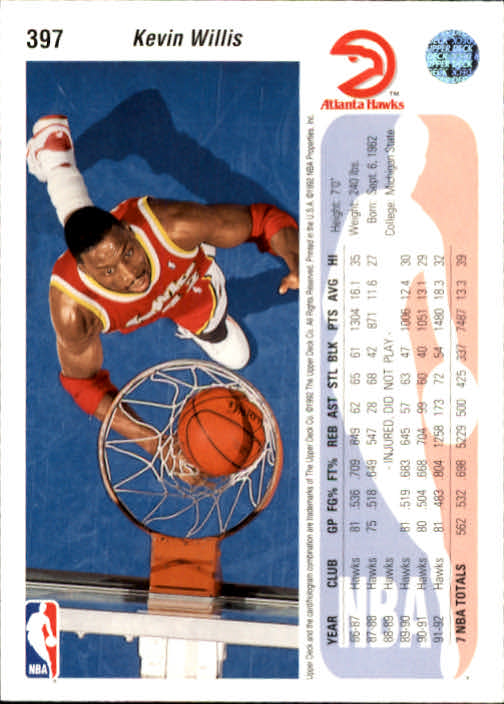 thumbnail 393  - 1992-93 Upper Deck Basketball (Cards 201-400) (Pick Your Cards)