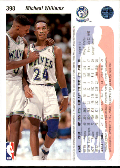 thumbnail 395  - 1992-93 Upper Deck Basketball (Cards 201-400) (Pick Your Cards)