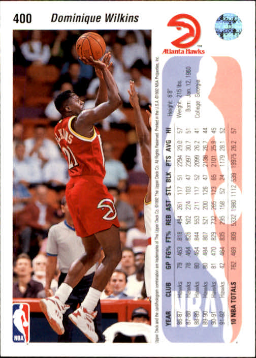 thumbnail 399  - 1992-93 Upper Deck Basketball (Cards 201-400) (Pick Your Cards)