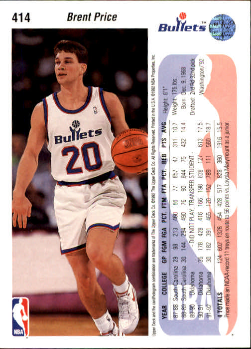 thumbnail 335  - 1992/1993 Upper Deck Basketball Part 2 Main Set Card #248 to #497