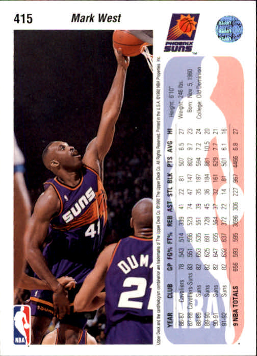 thumbnail 337  - 1992/1993 Upper Deck Basketball Part 2 Main Set Card #248 to #497