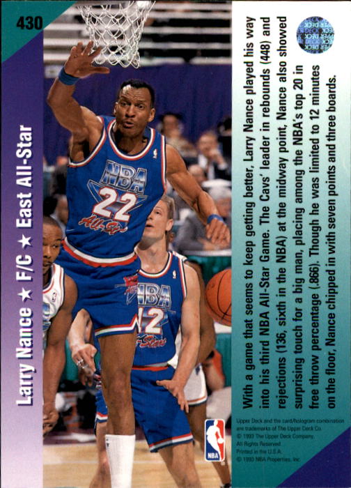 thumbnail 363  - 1992/1993 Upper Deck Basketball Part 2 Main Set Card #248 to #497
