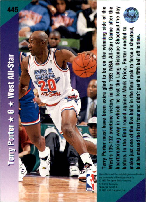 thumbnail 393  - 1992/1993 Upper Deck Basketball Part 2 Main Set Card #248 to #497