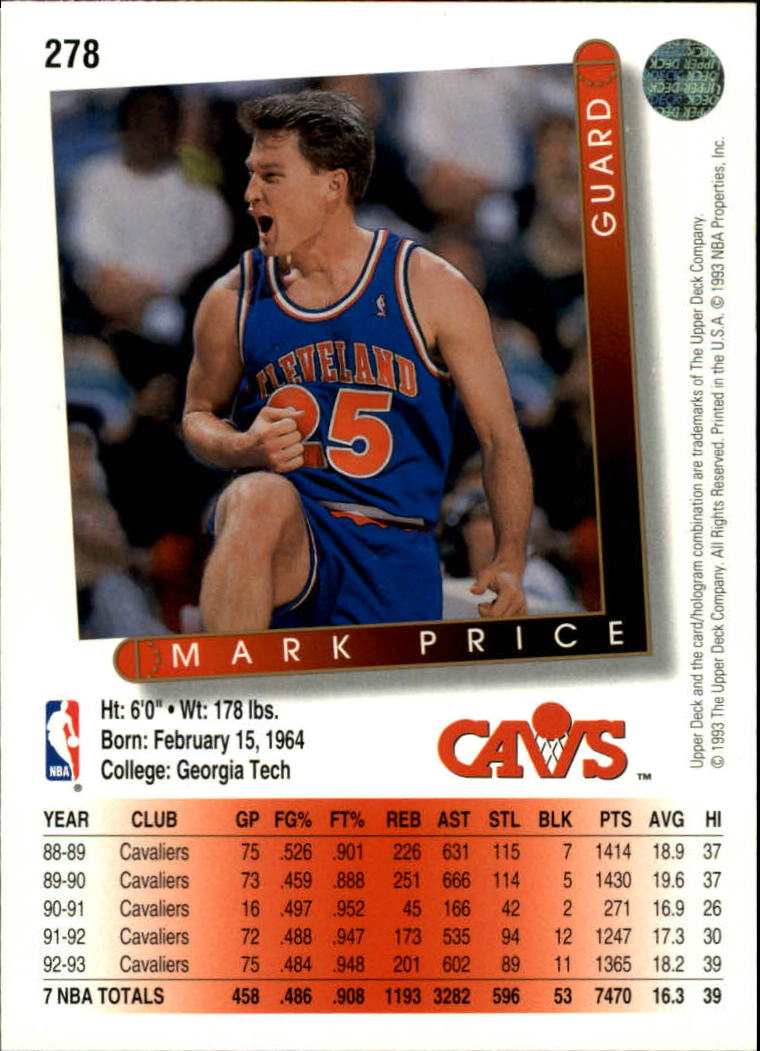 thumbnail 59  - 1993/1994 Upper Deck Basketball Part 2 Main Set Cards #250 to #499