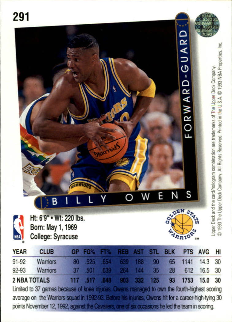 thumbnail 85  - 1993/1994 Upper Deck Basketball Part 2 Main Set Cards #250 to #499