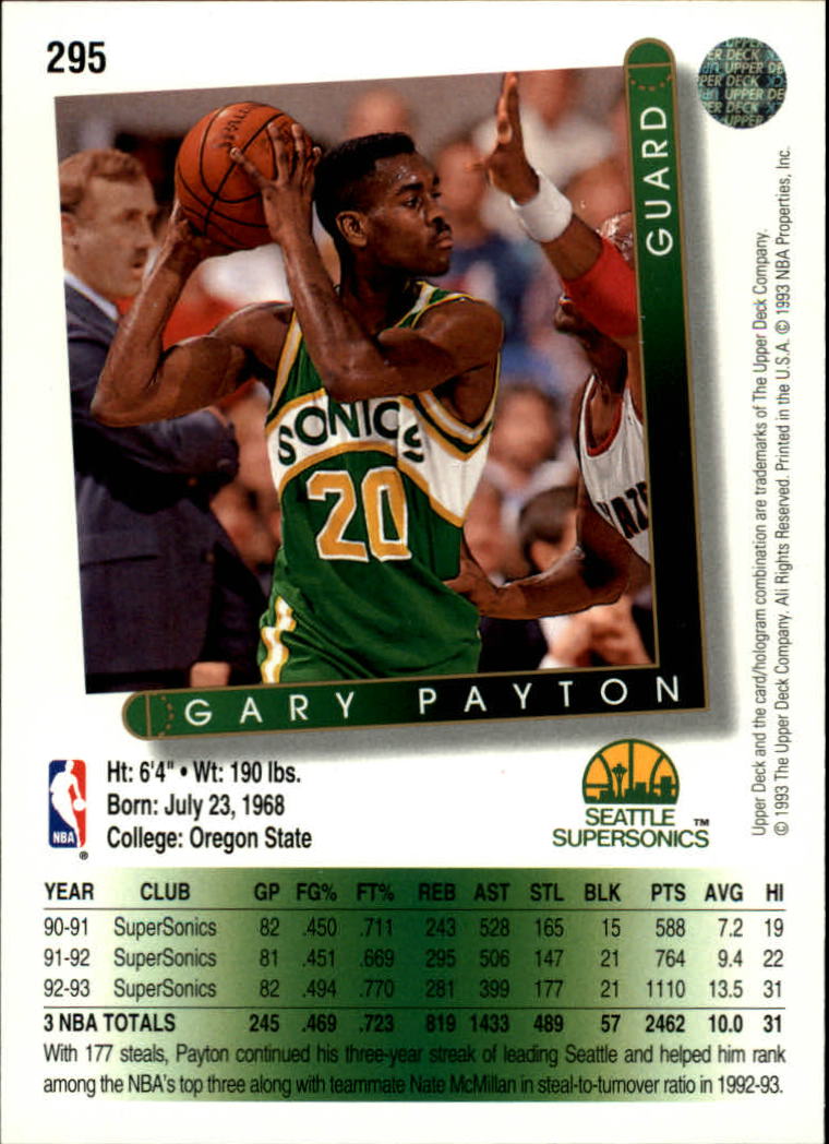 thumbnail 93  - 1993/1994 Upper Deck Basketball Part 2 Main Set Cards #250 to #499