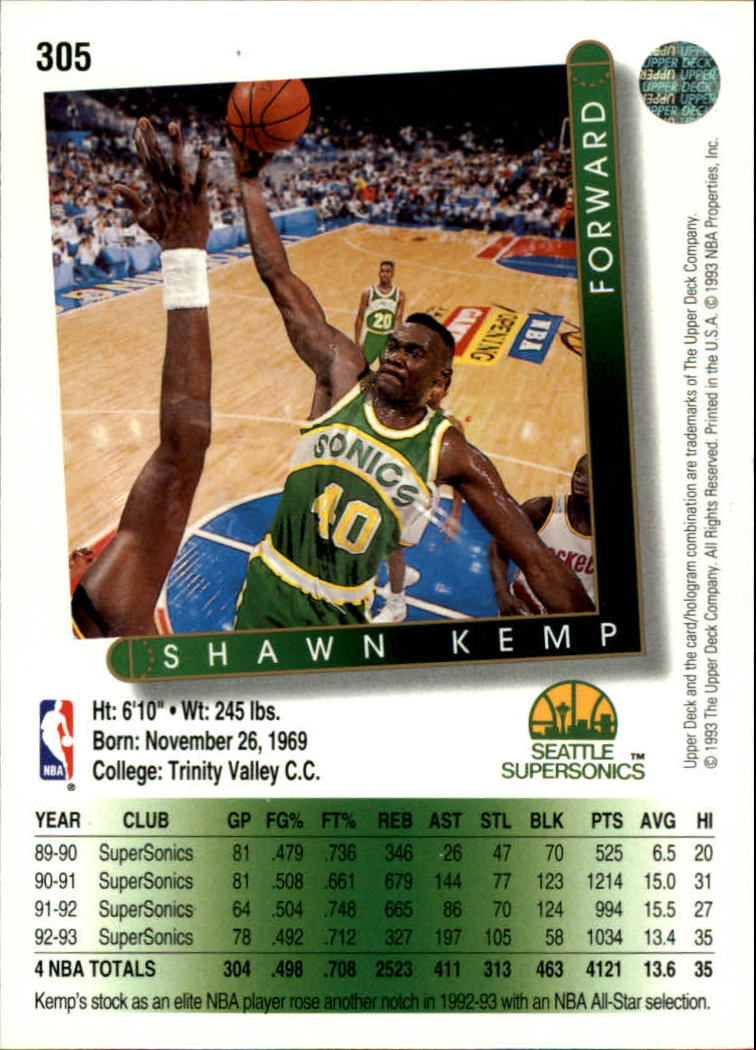 thumbnail 87  - 1993-94 Upper Deck Basketball Card Pick 263-510