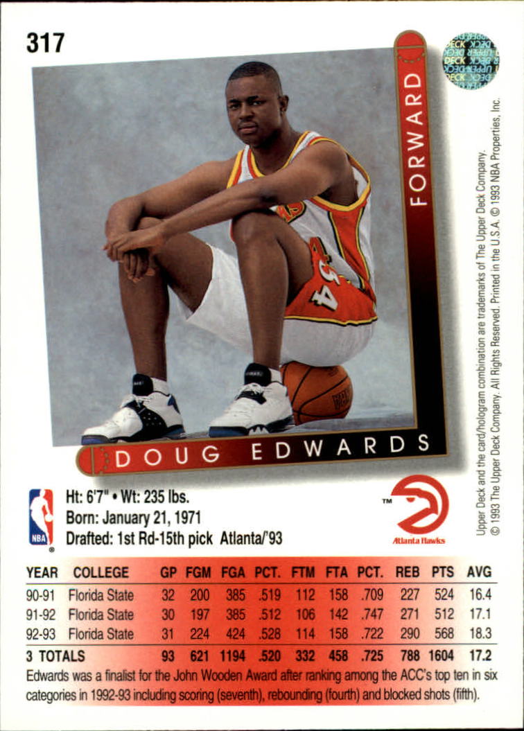 thumbnail 137  - 1993/1994 Upper Deck Basketball Part 2 Main Set Cards #250 to #499