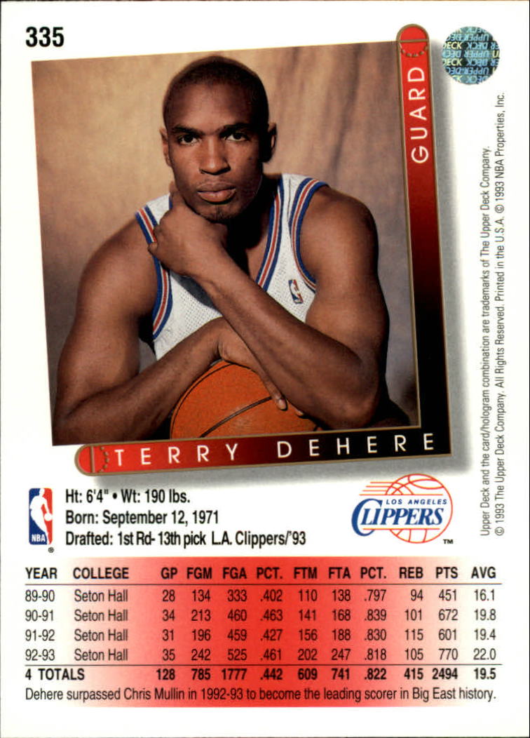 thumbnail 173  - 1993/1994 Upper Deck Basketball Part 2 Main Set Cards #250 to #499
