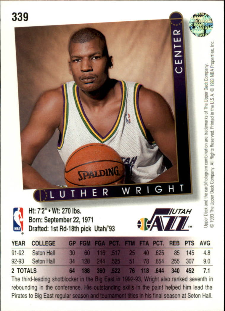 thumbnail 181  - 1993/1994 Upper Deck Basketball Part 2 Main Set Cards #250 to #499