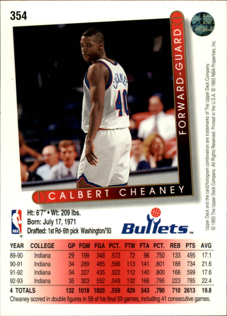 thumbnail 211  - 1993/1994 Upper Deck Basketball Part 2 Main Set Cards #250 to #499