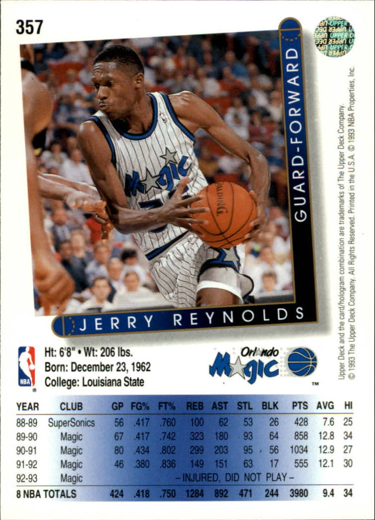 thumbnail 191  - 1993-94 Upper Deck Basketball Card Pick 263-510