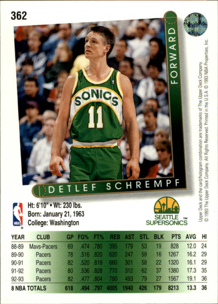 thumbnail 227  - 1993/1994 Upper Deck Basketball Part 2 Main Set Cards #250 to #499