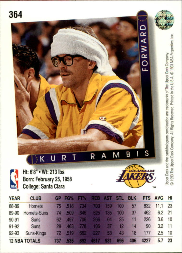 thumbnail 231  - 1993/1994 Upper Deck Basketball Part 2 Main Set Cards #250 to #499