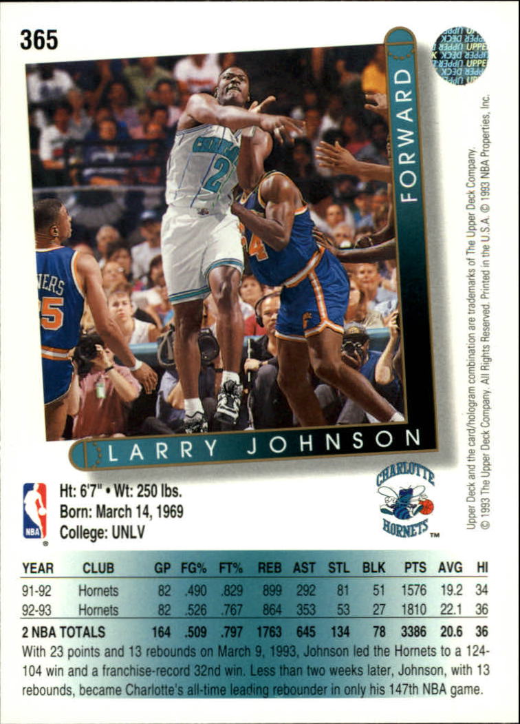 thumbnail 233  - 1993/1994 Upper Deck Basketball Part 2 Main Set Cards #250 to #499