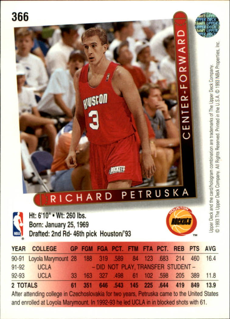 thumbnail 235  - 1993/1994 Upper Deck Basketball Part 2 Main Set Cards #250 to #499