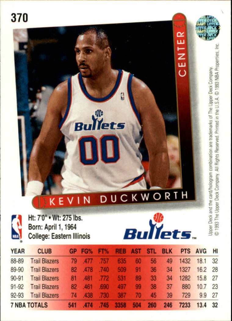 thumbnail 243  - 1993/1994 Upper Deck Basketball Part 2 Main Set Cards #250 to #499
