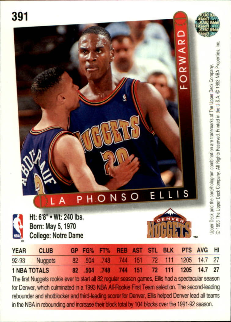 thumbnail 259  - 1993-94 Upper Deck Basketball Card Pick 263-510