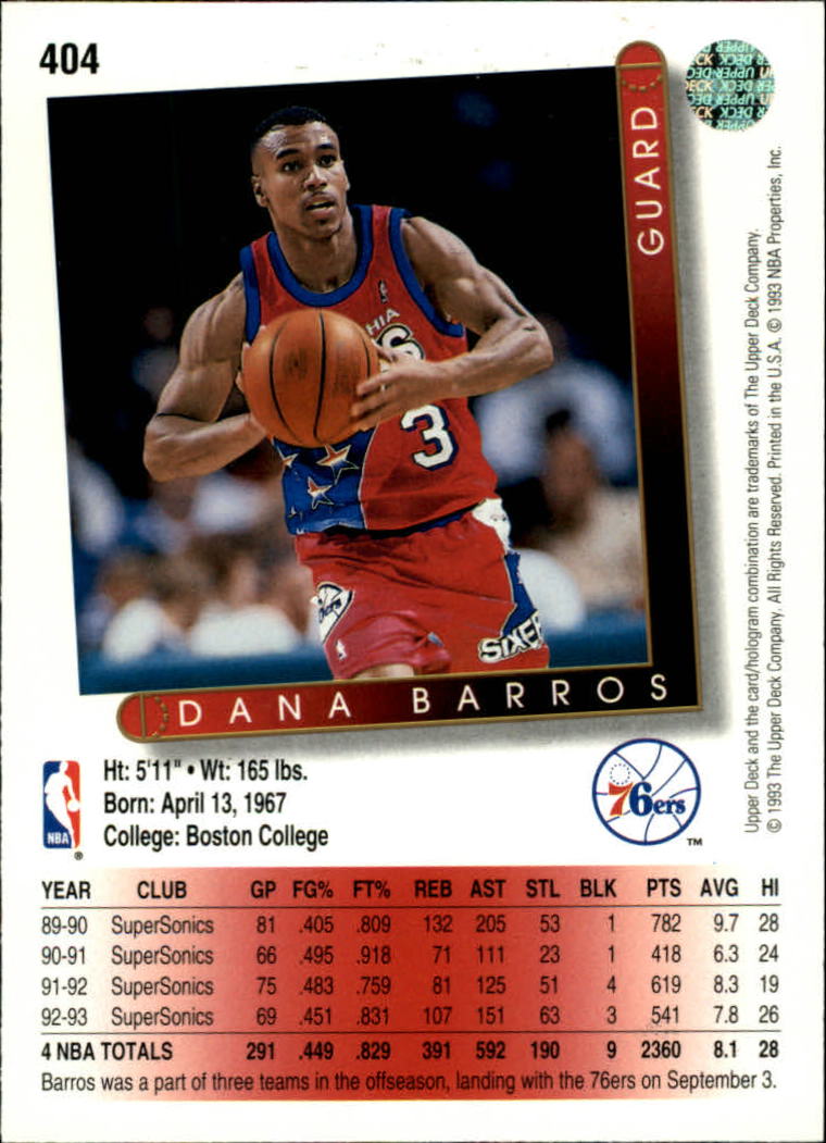 thumbnail 311  - 1993/1994 Upper Deck Basketball Part 2 Main Set Cards #250 to #499