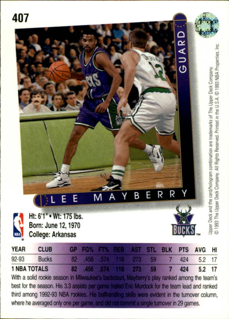 thumbnail 317  - 1993/1994 Upper Deck Basketball Part 2 Main Set Cards #250 to #499