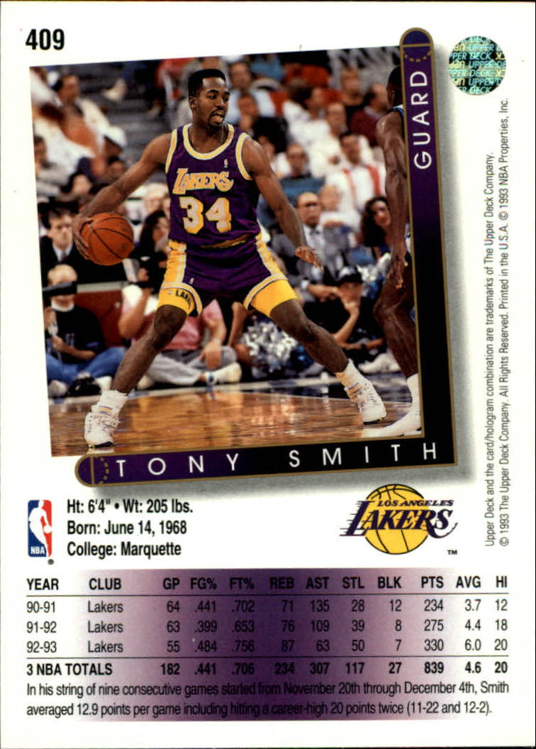thumbnail 321  - 1993/1994 Upper Deck Basketball Part 2 Main Set Cards #250 to #499