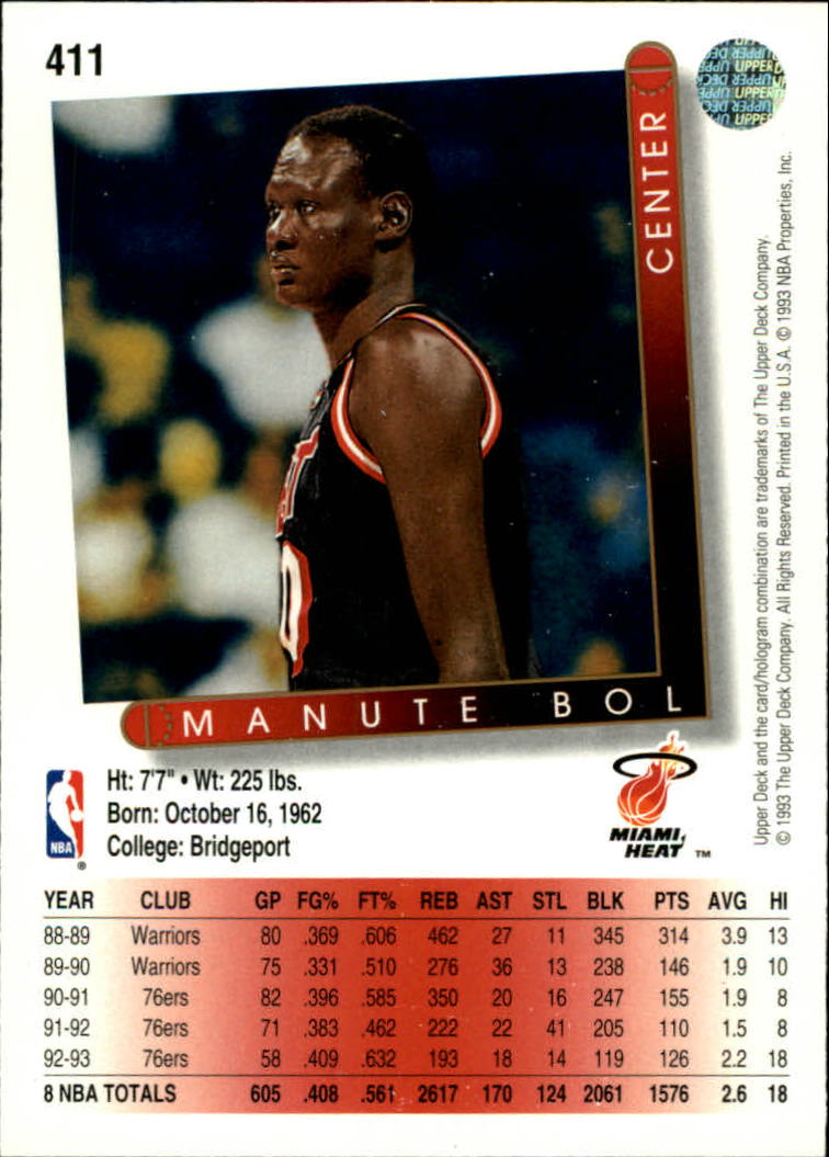 thumbnail 325  - 1993/1994 Upper Deck Basketball Part 2 Main Set Cards #250 to #499