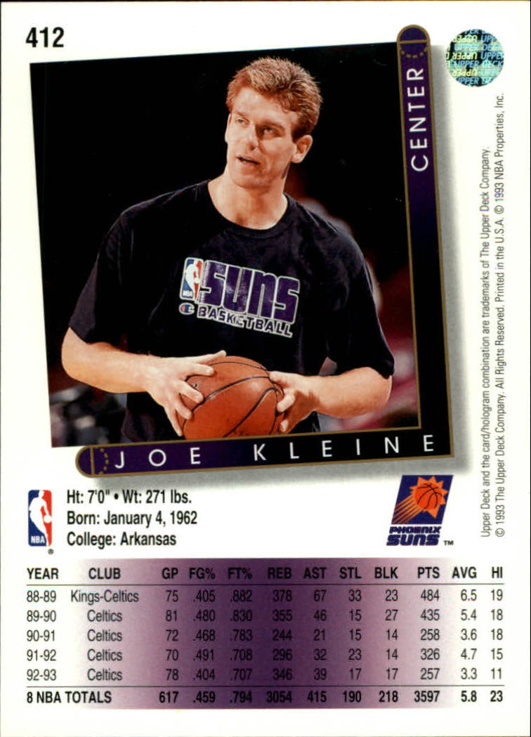 thumbnail 327  - 1993/1994 Upper Deck Basketball Part 2 Main Set Cards #250 to #499