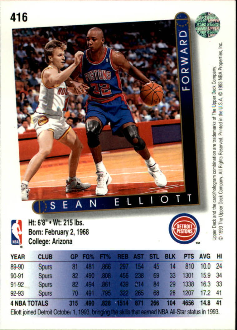 thumbnail 307  - 1993-94 Upper Deck Basketball Card Pick 263-510