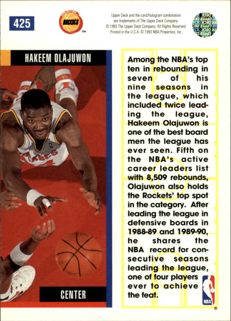 thumbnail 325  - 1993-94 Upper Deck Basketball Card Pick 263-510