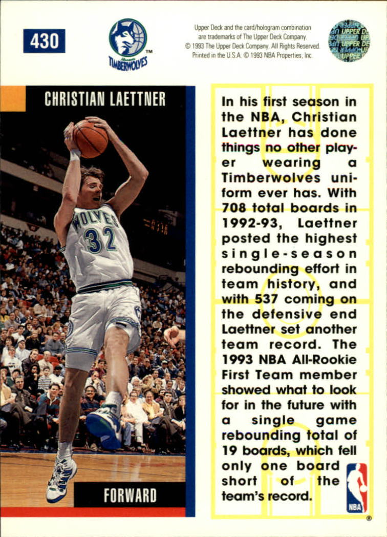 thumbnail 363  - 1993/1994 Upper Deck Basketball Part 2 Main Set Cards #250 to #499