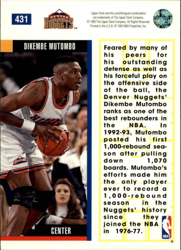 thumbnail 365  - 1993/1994 Upper Deck Basketball Part 2 Main Set Cards #250 to #499